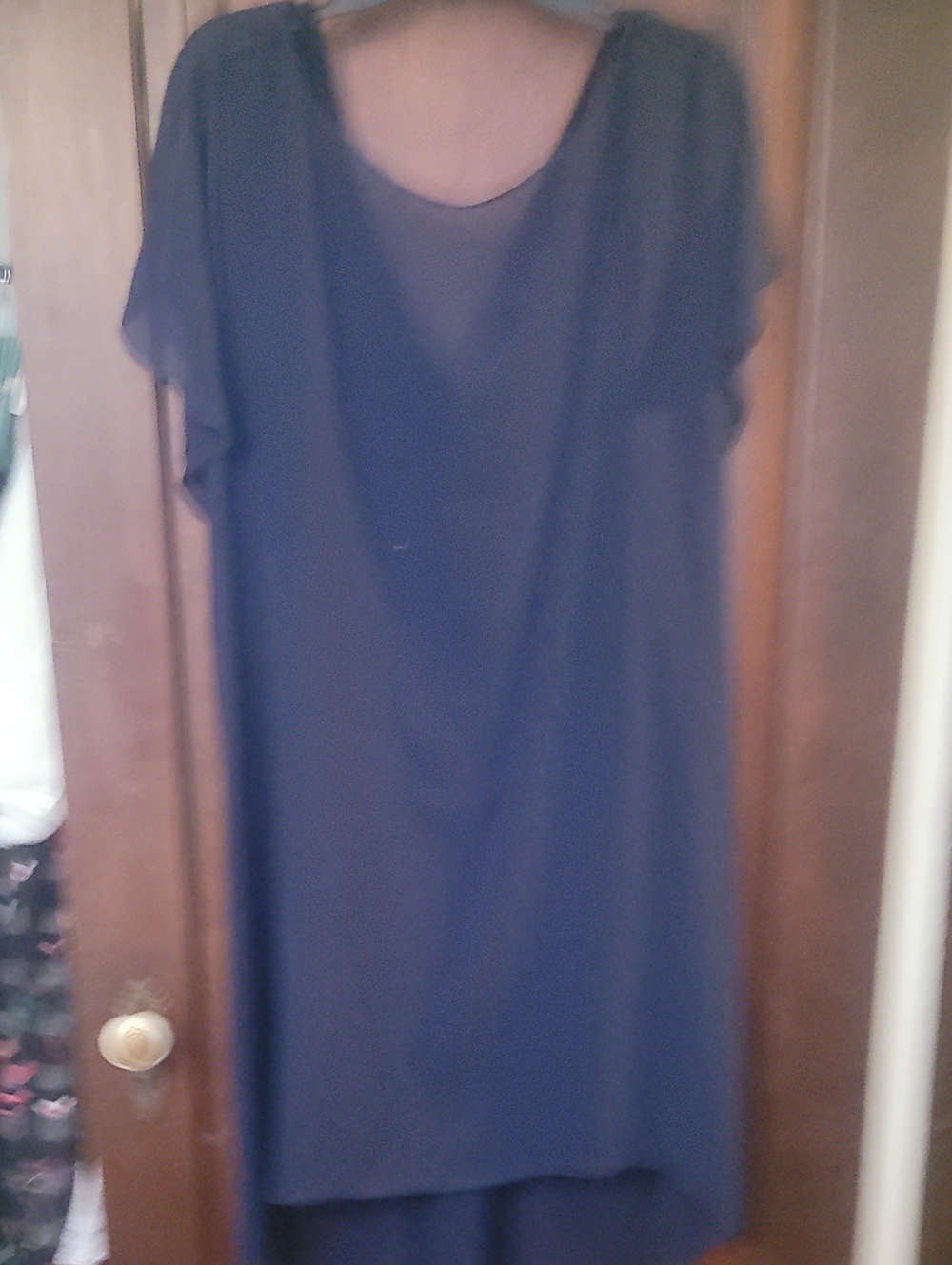 Adrianna Papell Navy High-Low Shift Dress